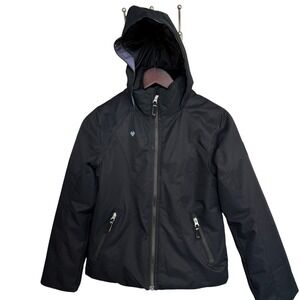 Obermeyer Rylee Ski Jacket‎ Teen Girls M 10-12 Black Hooded Insulated Like New